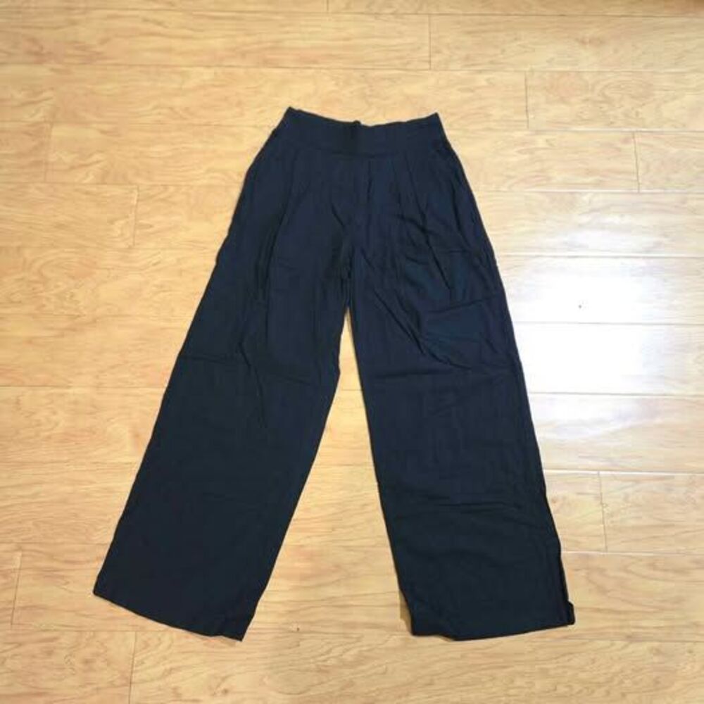 Abercrombie & Fitch Black Linen-Blend Ultra Wide-Leg Pant Ultra Wide-Leg - S - Picture 2 of 8